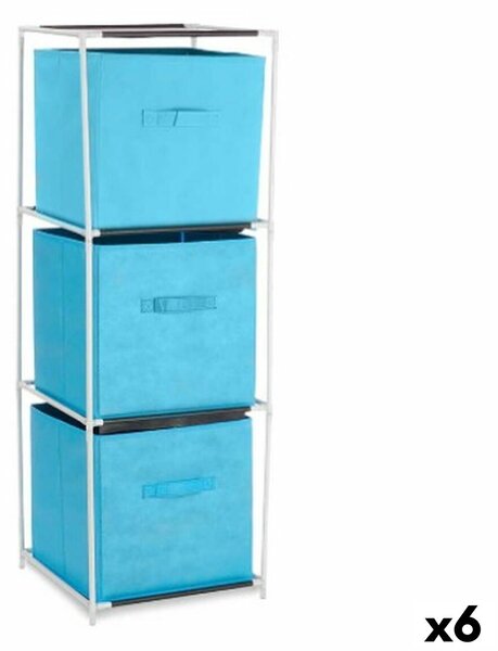 Shelves Blue White polypropylene Iron TNT (Non Woven) 35 x 35 x 102 cm (6 Units)