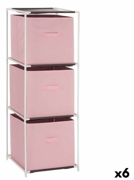 Shelves White Pink polypropylene Iron TNT (Non Woven) 35 x 35 x 102 cm (6 Units)