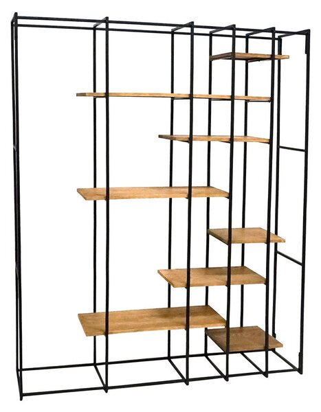 Shelves DKD Home Decor Black Natural Metal MDF Wood 140 x 33 x 180 cm (1)