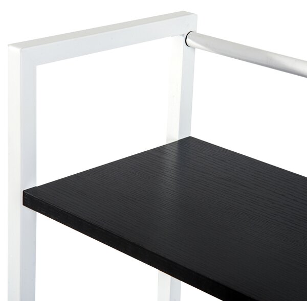 HOMCOM Workstation Wonder: 4-Tier Bookshelf, Sturdy Metal Frame, Wooden Desktop, Home Office Companion, Black & White Aosom UK