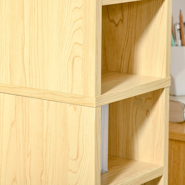HOMCOM 12-tier Media Storage Cabinet 204 CDs Shelf Tower Multimedia Organizer Rack Stand Bookcase Display Unit Aosom UK