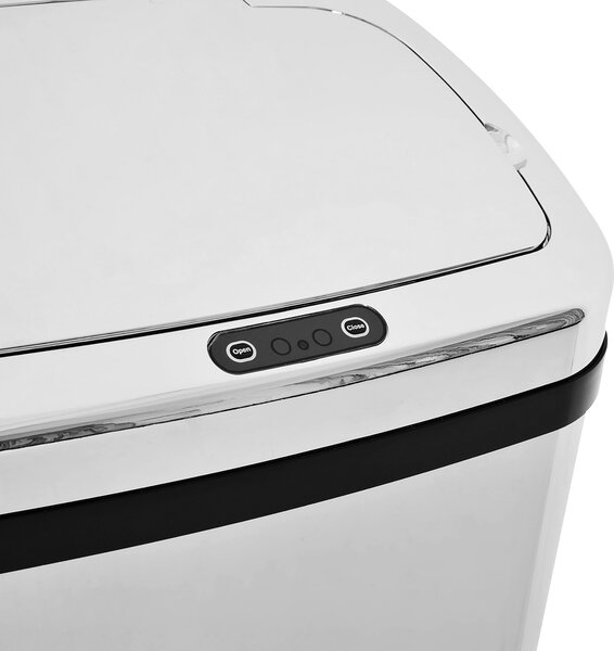 HOMCOM 50L Infrared Touchless Automatic Motion Sensor Dustbin, Stainless Steel Trash Can for Home & Office, Modern Design Aosom UK