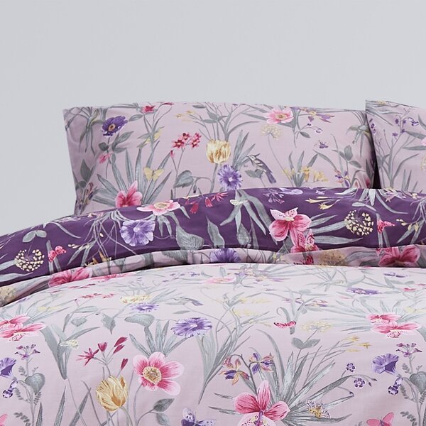 Fleur Floral Reversible Duvet Cover and Pillowcase Set