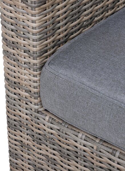 Outsunny 2 Seater Rattan Garden Furniture Set w/ Tall Glass-Top Table Aluminium Frame Plastic Wicker Thick Soft Cushions Outdoor Balcony Sofa, Grey