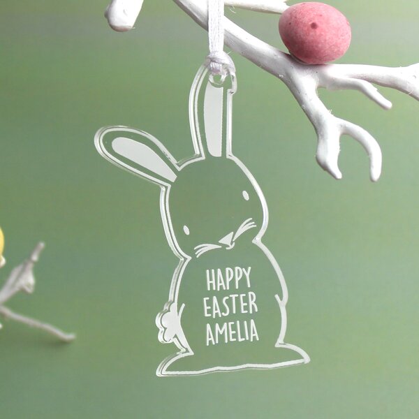 Personalised Acrylic Easter Bunny Decoration Clear