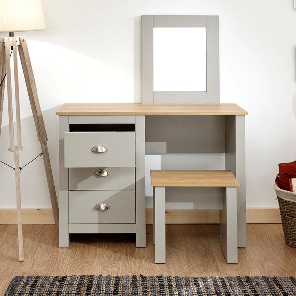 Lancaster 3 Drawer Dressing Table Set with Mirror