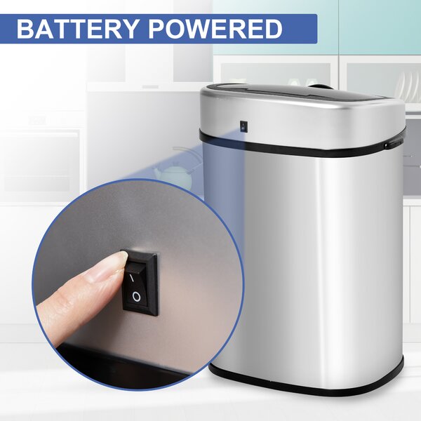 HOMCOM Stainless Steel Sensor Dustbin Automatic Touchless Rubbish Garbage Waste Bin 48L Aosom UK