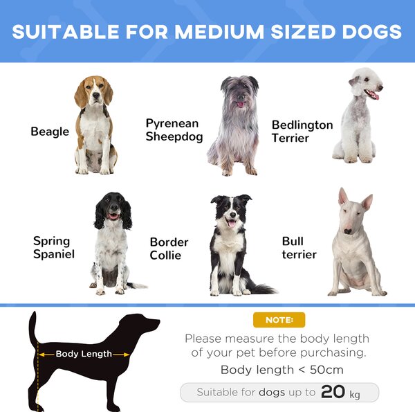 PawHut Medium Elevated Dog Bed, Portable with Metal Frame, Comfortable Raised Pet Bed, Blue, Perfect for Outdoor Use Aosom UK