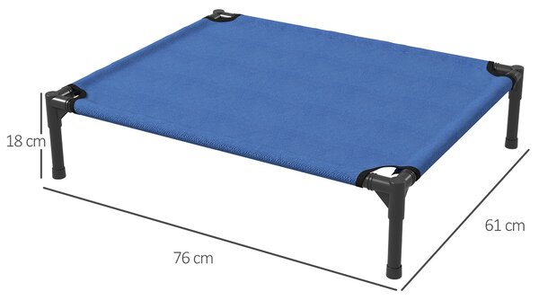 PawHut Medium Elevated Dog Bed, Portable with Metal Frame, Comfortable Raised Pet Bed, Blue, Perfect for Outdoor Use Aosom UK