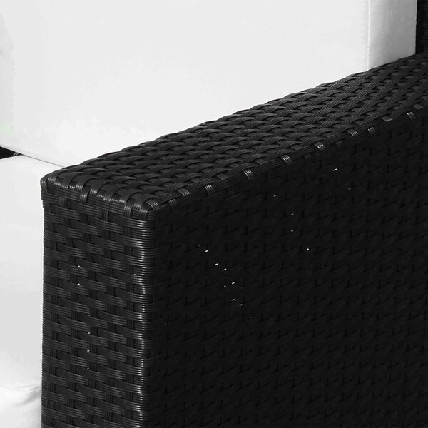 Outsunny 1 Seater Rattan Garden All-Weather Wicker Weave Single Sofa Armchair with Fire Resistant Cushion - Black Aosom UK