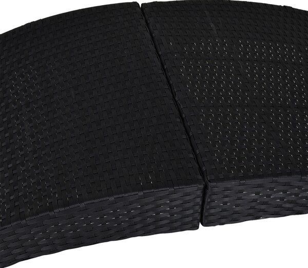 Outsunny Garden Patio Rattan Wicker Folding Sun Lounger Recliner Bed Chair with Cushion for Outdoor, Black