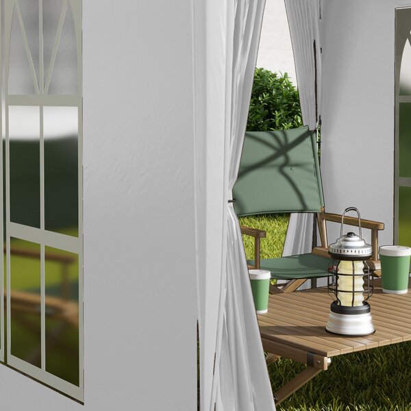 Outsunny 2 x 2m Pop Up Gazebo with Sides, Waterproof Gazebo with Steel Frame for Outdoor Events, Parties and Gatherings, White Aosom UK