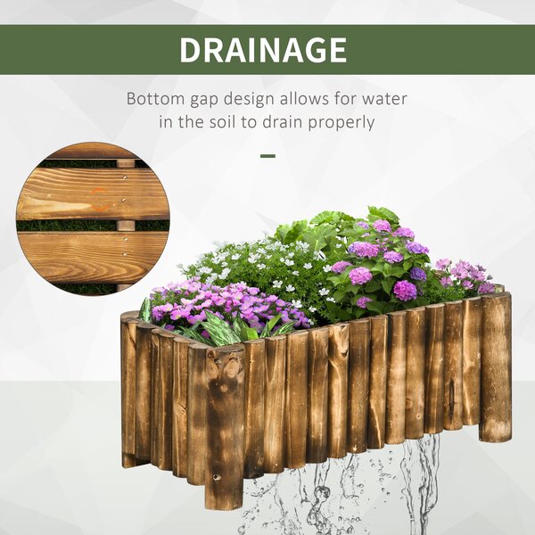 Outsunny Elevated Garden Bed, Wooden Planter Box, Rectangular Herb and Flower Container, 78L x 35W x 30H cm Aosom UK