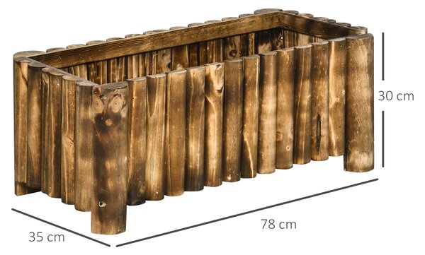 Outsunny Elevated Garden Bed, Wooden Planter Box, Rectangular Herb and Flower Container, 78L x 35W x 30H cm Aosom UK