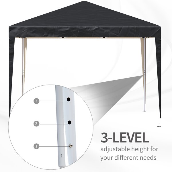 Outsunny 3 x 3m Gazebo Pop Up Gazebo, Waterproof Gazebo with UV Protected & Carrying Bag, Heavy Duty Marquee for Garden Parties, Black Aosom UK