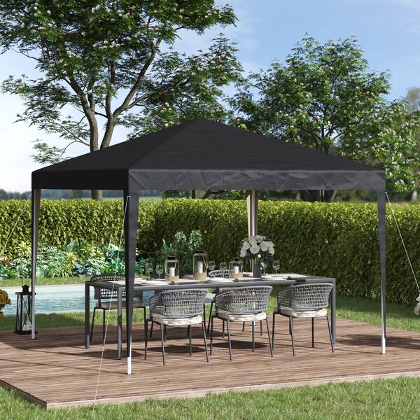 Outsunny 3 x 3m Gazebo Pop Up Gazebo, Waterproof Gazebo with UV Protected & Carrying Bag, Heavy Duty Marquee for Garden Parties, Black Aosom UK