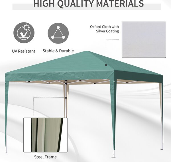 Outsunny 3 x 3m Waterproof Gazebo, Portable Gazebo Heavy Duty Garden Marquee with Folding Design for Parties and Weddings, Green Aosom UK