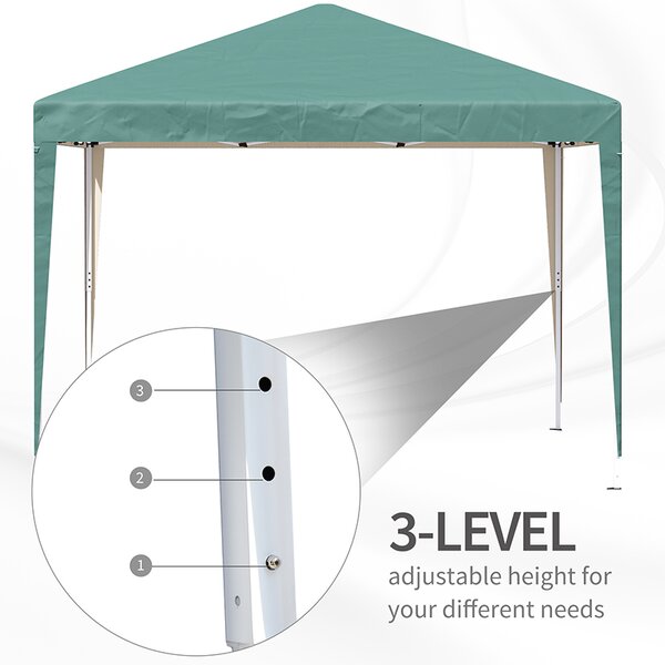 Outsunny 3 x 3m Waterproof Gazebo, Portable Gazebo Heavy Duty Garden Marquee with Folding Design for Parties and Weddings, Green Aosom UK