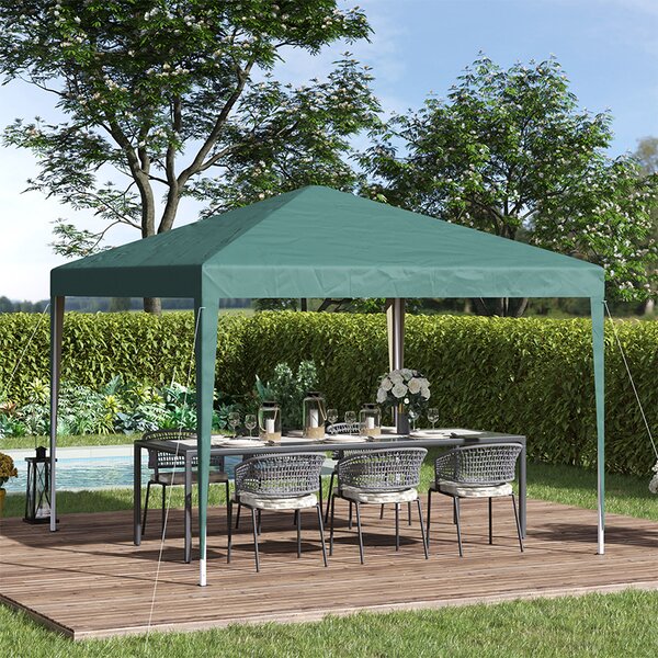 Outsunny 3 x 3m Waterproof Gazebo, Portable Gazebo Heavy Duty Garden Marquee with Folding Design for Parties and Weddings, Green Aosom UK
