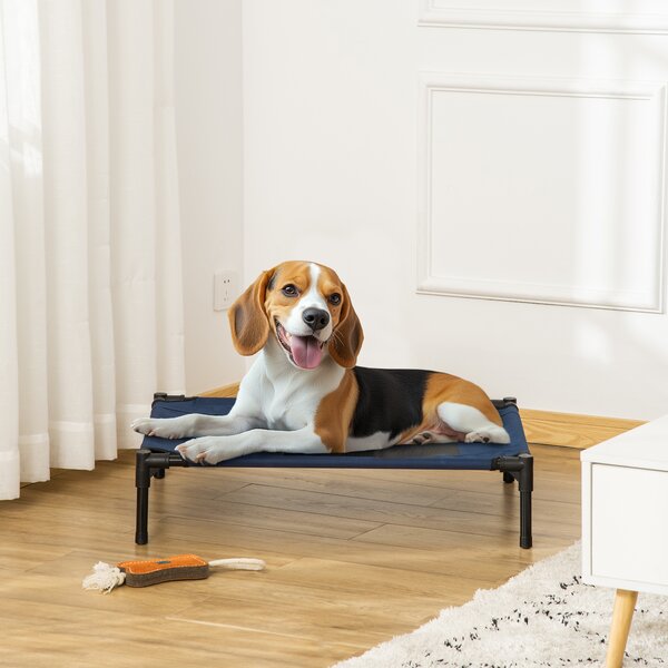 PawHut Elevated Pet Bed, Medium Size, Portable & Raised Cot for Dogs, Cats, Ideal for Camping, Blue Aosom UK