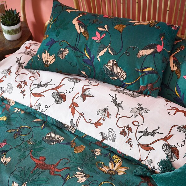 Furn. Wildings Juniper Green Duvet Cover and Pillowcase Set