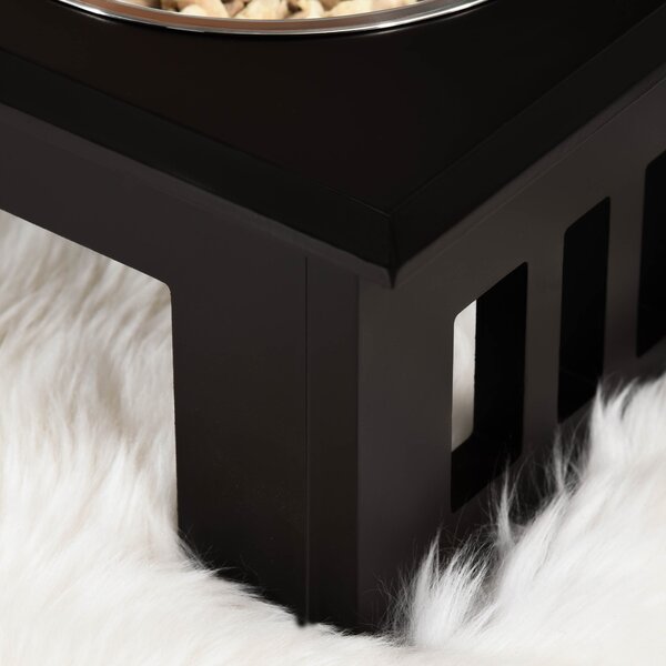 Pawhut Large Stainless Steel Pet Feeder, 58.4Lx30.5Wx25.4H cm, Elevated Design for Comfort, Brown