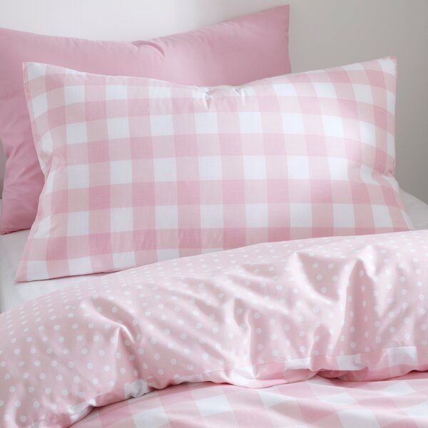 Gingham Pink Duvet Cover and Pillowcase Set