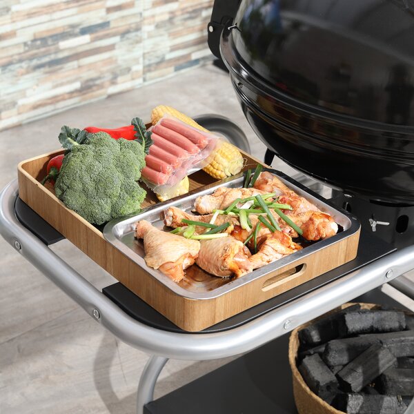 Outsunny Charcoal Grill Trolley Barbecue Grill W/ Wheels Aosom UK