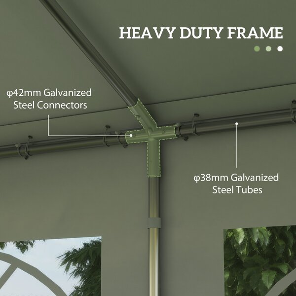 Outsunny 4 x 4m Party Tent, Garden Party Tent with Removable Sidewalls, Double Doors, Heavy Duty, White Aosom UK