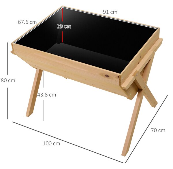 Outsunny Wooden Raised Planter Boxes, Flower Pots with Liner for Vegetables & Flowers Aosom UK