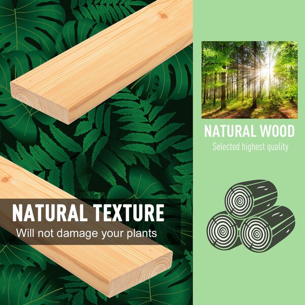 Outsunny Wooden Raised Planter Boxes, Flower Pots with Liner for Vegetables & Flowers Aosom UK