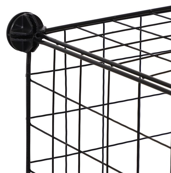 HOMCOM Interlocking 6 Cube Metal Wire Storage Rack, DIY Cabinet for Living Room, Display Shelves, Black Aosom UK