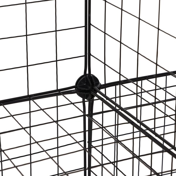 HOMCOM Interlocking 6 Cube Metal Wire Storage Rack, DIY Cabinet for Living Room, Display Shelves, Black Aosom UK
