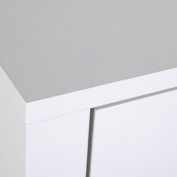HOMCOM Set of 2 Modern White Bedside Tables with Drawer & Shelf, Bedroom & Living Room Aosom UK