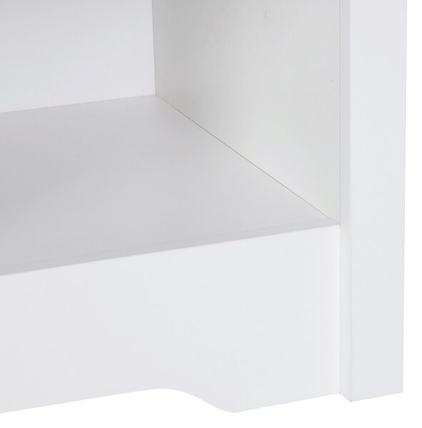 HOMCOM Set of 2 Modern White Bedside Tables with Drawer & Shelf, Bedroom & Living Room Aosom UK