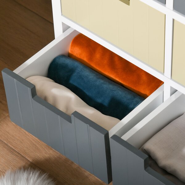 HOMCOM 6-Drawer Storage Tower: Wooden-Top Dresser Chest for Bedroom, Nursery & Hallway Organisation Aosom UK