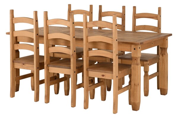 Corona Rectangular Dining Table with 6 Chairs