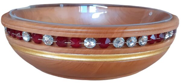 Wooden bowl with crystal Labrador-Grenade