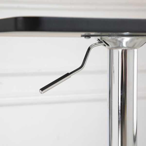 HOMCOM Modern Height Adjustable Counter Bar Table with 360° Swivel Tabletop and Electroplating Metal Base, Bistro Table, Black and Silver Aosom UK
