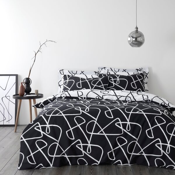 Mono Curves Duvet Cover and Pillowcase Set