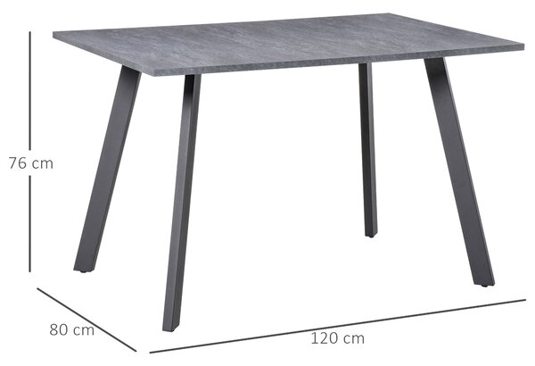 HOMCOM Rectangular Dining Table with Metal Legs and Spacious Tabletop for Kitchen, Dining & Living Room, Modern Dining Table, Dark Grey Aosom UK