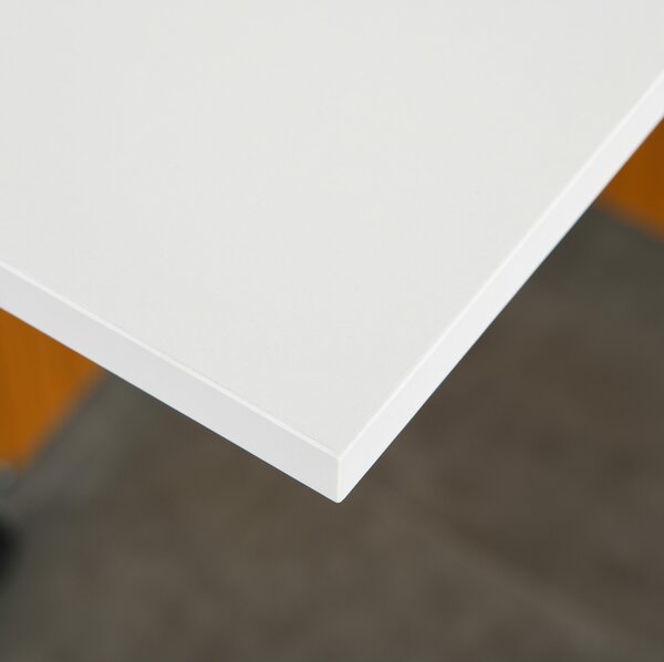 HOMCOM Folding Dining Table Writing Desk Workstation w/ Casters Teak Colour, 4-6 people, White Aosom UK