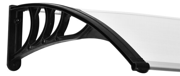 Outsunny 75 x 195 cm Curved Door Window Awning Canopy, Polycarbonate Cover Front Door Outdoor Patio, UV Rain Snow Protection Shelter, Clear