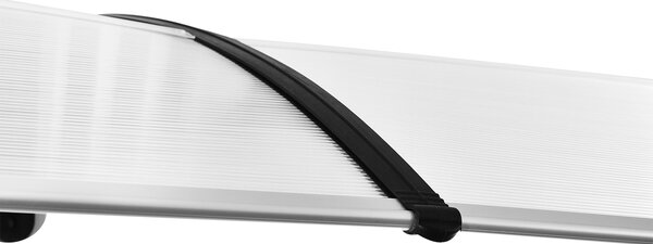 Outsunny 75 x 195 cm Curved Door Window Awning Canopy, Polycarbonate Cover Front Door Outdoor Patio, UV Rain Snow Protection Shelter, Clear