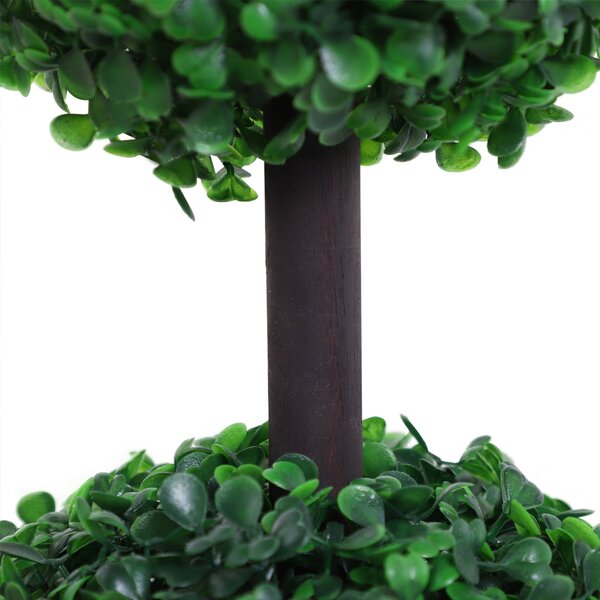 Outsunny Set of 2 Artificial Boxwood Ball Topiary Trees Potted Decorative Plant Outdoor and Indoor Décor (112cm) Aosom UK