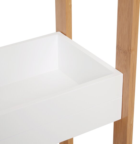 HOMCOM Bamboo Bathroom Caddy: Tiered Organiser for Compact Spaces, Shower Shelving Unit Aosom UK
