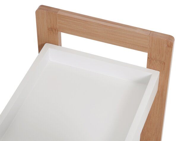 HOMCOM Bamboo Bathroom Caddy: Tiered Organiser for Compact Spaces, Shower Shelving Unit Aosom UK