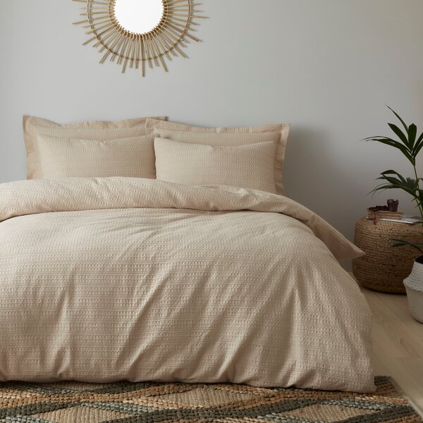 Amberley Waffle Cotton Duvet Cover and Pillowcase Set