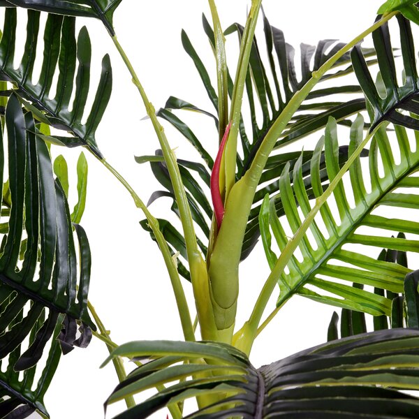 Outsunny 150cm(5ft) Artificial Palm Tree Decorative Indoor Faux Green Plant w/Leaves Home Décor Tropical Potted Home Office Aosom UK