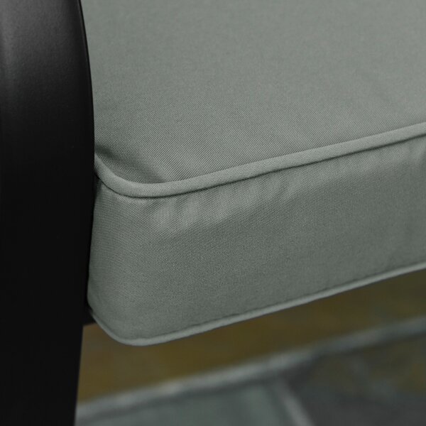 Outsunny 2-Seater Garden Bench Cushion, Loveseat Pad for Patio Swing Furniture, Indoor & Outdoor Use, Grey